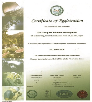 ISO 9001 year (2008) Quality management certification.